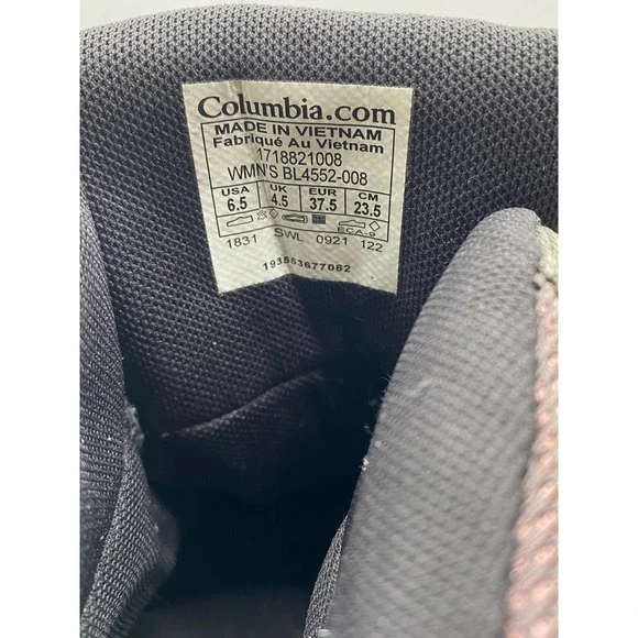 Columbia Women's Waterproof Hiking Boots Grey Pink Lace Up Size 6.5 - Picture 5 of 10